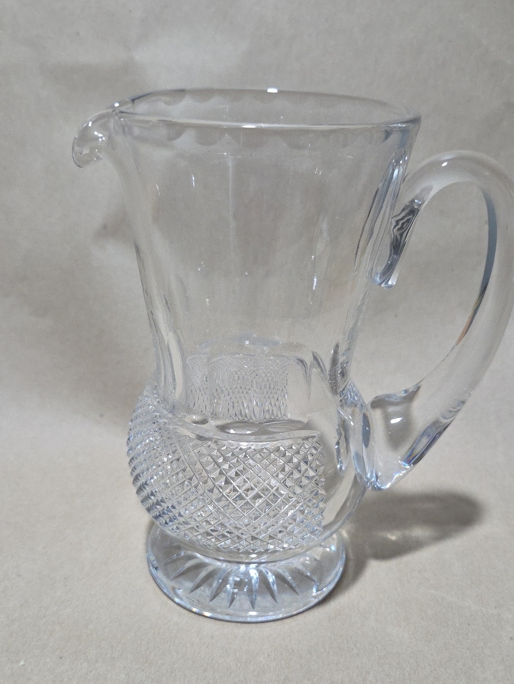 EDINBURGH CRYSTAL Cut Glass THISTLE CREAM JUG~Scotland~PLAIN (No Etching)